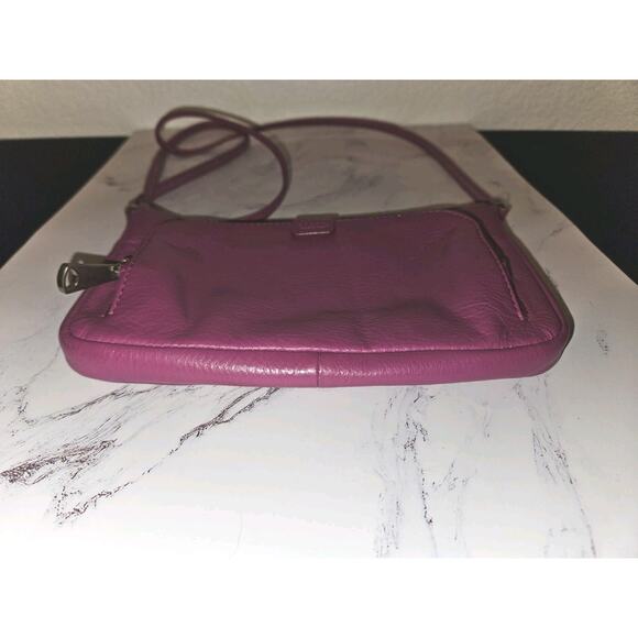 Fossil Fushia Pink Leather Crossbody Handbag 9x5.5 - Picture 3 of 9